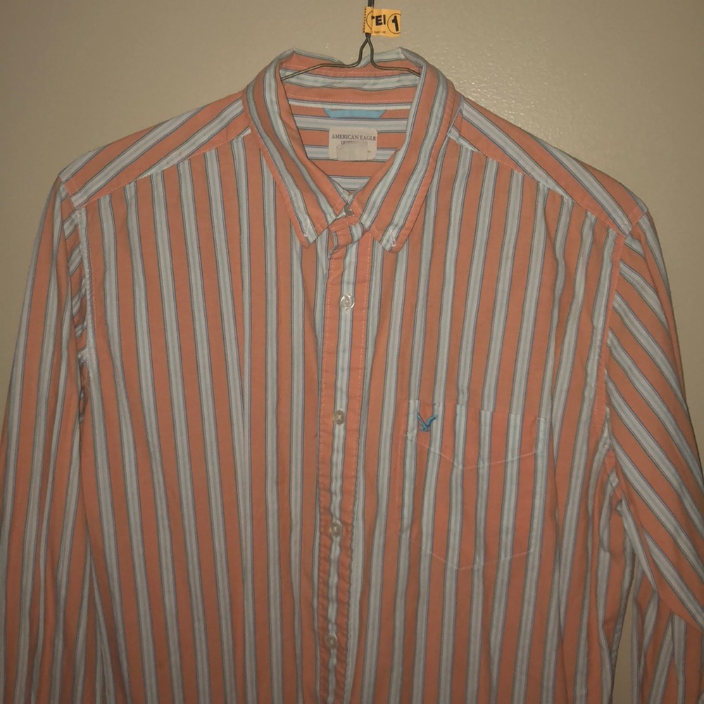 Vintage Mens American Eagle Orange/Blue Shirt Sz M